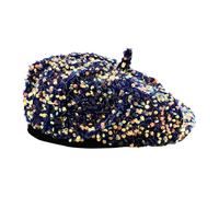 YIZITU Élégant chapeau d'hiver élégant à paillettes pour femme hiver automne pour femme fête à thème rendez-vous voyage usage quotidien mode, chapeau citrouille bleu, taille unique