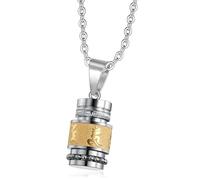 YIZITU Élégant collier à breloques en Sanskrit avec six mots mantras en acier inoxydable pour homme et femme