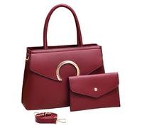 YIZITU Ensemble de 2 sacs à main créatifs pour femme - Sac à bandoulière fonctionnel en cuir synthétique - Sac à main de bureau pour les besoins quotidiens - Sac à bandoulière pour femme, Rouge, One
