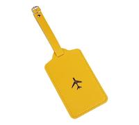 YIZITU Étiquettes de protection de la vie privée en cuir synthétique pour valise, sac de voyage, croisière, bagages, étiquettes de sac d'intimité pour femmes et hommes, jaune, One Size