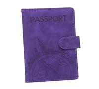 YIZITU Étui portefeuille de voyage pratique pour passeports - Accessoire de voyage pour cartes de crédit - Couverture de passeport en cuir synthétique - Pour homme et femme, violet, Beauté de masse