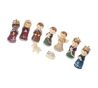 YIZITU Figurines De Scène La Nativité - Statue Sainte Famille Fabriquée À Main Pièce Maîtresse Noël Décoration Vacances (119 Caractères) Statue en Résine Sainte Famille avec Écurie