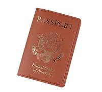 YIZITU Housse de passeport de voyage anti-rayures - Organiseur de documents - Support de rangement pour tickets - Protection unisexe, marron, Beauté de masse