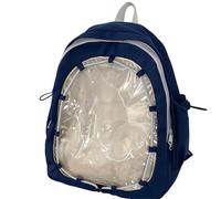 YIZITU Ita Sac à dos pour adolescente fille femme sac à dos japonais voyage étudiant école transparent femme Ita avec fenêtre transparente école japonaise, Bleu