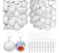 YIZITU Lot de 100 porte-clés et badges décoratifs 58 mm avec chaînes