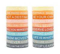 YIZITU Lot de 20 bracelets de motivation en caoutchouc de silicone, couleurs assorties avec messages positifs, dictons inspirants, bracelets tendance en silicone, Comme décrit