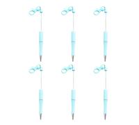 YIZITU Lot de 6 stylos à bille avec porte-clés, stylo d'écriture lisse, 1 mm, fournitures scolaires de bureau