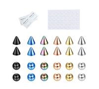 YIZITU Lot de 68 anneaux pratiques en acier inoxydable sans piercing pour sourcil et lèvre - Accessoires de piercing portables pour transformer facilement les styles, taille unique, Comme décrit