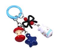 YIZITU Lovely Initial Keychain Bag Charms Bows Star Key Chains Accessories Decor For Purse Handbag Car For Women Girl Cute Bows Star