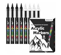 YIZITU Marker Pen Highlighter Art Pen Artist Acrylic Markers Brush Pens with Soft Brush Tip for Kids Drawing and Craft Activity Watercolor Brush Pens