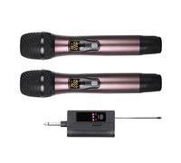YIZITU Microphones sans Fil UHF Set 200 Pieds Distance De Fonctionnement Récepteur Rechargeable La Scène Construction Métal Microphones avec Affichage LED