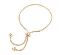 YIZITU Not Sensitive Copper Adjustable Bracelet Snake Bone Chain Structure Beaded Slider Closure Effortless Type Slide Closure Minimalist Circle Bracelet