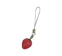 YIZITU Pendentif en forme de fraise fait à la main pour téléphone portable et porte-clés