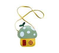 YIZITU Petit sac élégant sur le thème des champignons pour filles, sac à main à bandoulière tendance en cuir PU avec fermeture éclair sécurisée, bandoulière réglable, sac pour filles, Vert, One Size