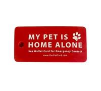 YIZITU Porte-clés avec inscription « My Pets are Home Alone » - Porte-clé - Carte de contact d'urgence pliée pour animal domestique, Tel que montré, 7cm