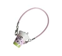 YIZITU Porte-clés en forme de thé au lait perlé en résine - Accessoire artisanal sûr pour la fabrication de bijoux et les décorations de porte-clés - Breloque de sac portable, taille unique, Comme