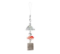 YIZITU Porte-clés en résine avec cloches éoliennes et fleurs - Pendentif élégant pour téléphone - Accessoire pour les fêtes, Lanière, C