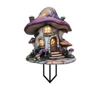 YIZITU Prise De De Jardin en Acrylique Statue De Champignon Créative De Dessin Animé Sculptures Figurine Multifonctionnelle Étanche Décoration Acrylique