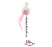 YIZITU Puzzle interactif pour distributeur de friandises, distributeur de friandises, alimentation lente avec ventouse + ressort jouet baguette avec clochettes pour chats ventouse baguette de fenêtre