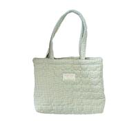 YIZITU Quilted Handbag Heart Plaided Pattern Spacious Work Bag For Professionals Comfortable Strap Polyester Daily Essential Heart Pattern Shoulder Bag