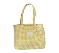 YIZITU Quilted Handbag Heart Plaided Pattern Spacious Work Bag For Professionals Comfortable Strap Polyester Daily Essential Heart Pattern Shoulder Bag