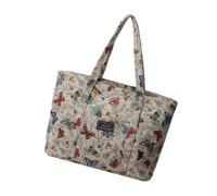 YIZITU Sac à bandoulière en toile pour femme avec motif papillon coloré pour bureau, école et trajets quotidiens avec intérieur spacieux, sac à main décontracté pour tous les jours, blanc, One Size