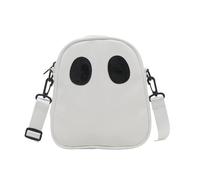 YIZITU Sac à bandoulière léger en tissu PU léger avec sangle réglable pour téléphone portefeuille rangement fête thème Halloween, blanc, One Size