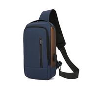 YIZITU Sac à bandoulière léger pour homme - Sac de poitrine antivol tendance avec mot de passe - Sacs simples en plein air pour homme, bleu, One Size