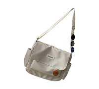 YIZITU Sac à bandoulière pratique en nylon - Intérieur spacieux - Sangle réglable - Pour le travail essentiel et les activités de plein air - Compact, blanc, One Size