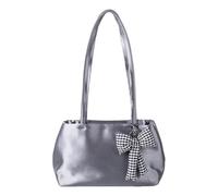 YIZITU Sac à bandoulière tendance élégant couleur unie toucher soie nylon sac à main sous les bras pour le travail, l'école et le shopping, sac à bandoulière décontracté, gris, One Size