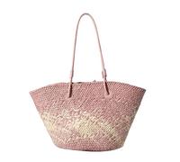YIZITU Sac à bandoulière tissé féminin à la mode pour la plage, les vacances et les voyages, sac à main coloré en paille tissée, grand panier, sac à main en paille, E, One Size