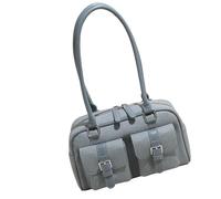 YIZITU Sac à bandoulière vintage en polyuréthane pour femme, sac à main spacieux, léger, avec sangle réglable, confortable, bleu, One Size