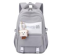 YIZITU Sac à dos d'écolier pour adolescent avec plusieurs compartiments Sac à dos décontracté Sac à dos confortable Bandoulière Sac à dos étudiant Sac à livres d'école, gris