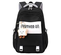 YIZITU Sac à dos d'écolier pour adolescent avec plusieurs compartiments Sac à dos décontracté Sac à dos confortable Bandoulière Sac à dos étudiant Sac à livres d'école, Noir