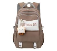 YIZITU Sac à dos d'écolier pour adolescent avec plusieurs compartiments Sac à dos décontracté Sac à dos confortable Bandoulière Sac à dos étudiant Sac à livres d'école, kaki