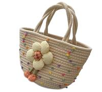 YIZITU Sac à main tricoté à la mode avec pompons vibrants, sac fourre-tout pratique, sac à la mode, un must have pour femme, élégant tissé avec des pompons colorés, tendance tissé à la main, pour
