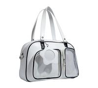 YIZITU Sac de présentation transparent spacieux sous les aisselles, sac à bandoulière en polyuréthane, sac à main pour les amateurs de mode, sac à main transparent japonais, blanc/noir, One Size