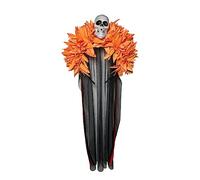 YIZITU Serre-tête de mort en dentelle pour Halloween, accessoire décoratif pour adultes, femmes, adolescentes, costume rouge + violet + mandarine + couronne de fleurs bleues