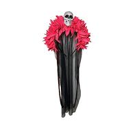 YIZITU Serre-tête de mort en dentelle pour Halloween, accessoire décoratif pour adultes, femmes, adolescentes, costume rouge + violet + mandarine + couronne de fleurs bleues
