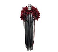 YIZITU Serre-tête de mort en dentelle pour Halloween, accessoire décoratif pour adultes, femmes, adolescentes, costume rouge + violet + mandarine + couronne de fleurs bleues