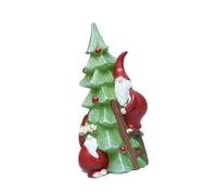 YIZITU Statuette de Père Noël grimpant à LED en résine avec base éclairée pour étagères de Noël et décoration d'intérieur de vacances Figurine de Père Noël avec LED