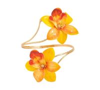 YIZITU Stylish Frangipani Design Iron Arm Band Comfort Fit Adjustable Jewelry for Her Unique Gifts Occasions Body Jewelry for Women