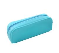 YIZITU Trousse à crayons en silicone résistante à l'eau avec fermeture éclair pour étudiants, bureau, professionnels, bleu ciel