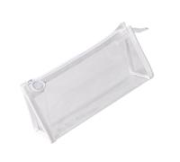 YIZITU Trousse à crayons pratique transparente de grande capacité pour maquillage, école, bureau, fournitures pratiques de grande capacité, blanc
