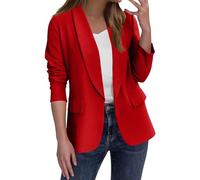 YIZITU Women's Open Front Lapel Business Casual Long Sleeve Work Suit Coat Work Casual Sleeve Suit Front Open Women's Long Coat Lapel Business for Women Collar