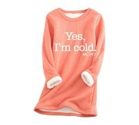 YIZITU Yes I'm Cold Pull Thermique À Manches Longues Imprimé 24:7 pour Coupe Ample en Polaire Doublé en Peluche