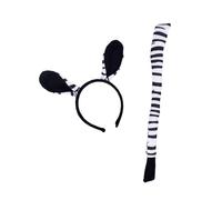 YIZITU Zèbre/Girafe/Léopard/Vache Costume Oreilles Bandeau Queue Animal Déguisement Accessoires pour Halloween Cosplay Vache Costumes