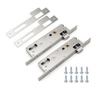 YIZOR 2 PCS 35 mm Serrure à mortaiser en acier inoxydable | Mécanisme à ressort haute résistance, compatible cylindre Euro, idéal pour portes bois et métal