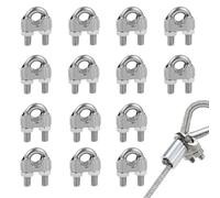 YIZWINS 14 PCS Serre-câbles étrie en Acier Inoxydable, Serre Cable Acier 4mm Serre Cable Inox 4mm pour Câble Métallique de 4mm Diamètre M4