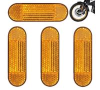 YIZWINS 4 PCS 96 x 24 mm Catadioptre Moto, Réflecteur Arrière de Vélo, Réflecteur Rectangulaire Jaune, Réflecteur Arrière Autocollant, Réflecteur de Scooter de Vélo de Moto Autocollant